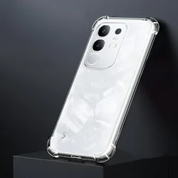Enhanced Transparent Silicone Air Bag Phone Case with 360° Full Protection and Thickened Bumper for Vivo iQOO Z10x (Clear)
