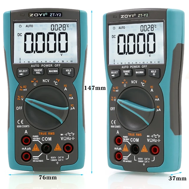 ZOYI ZT-Y2 Digital Multimeter - 9999 Count TRUE-RMS 2