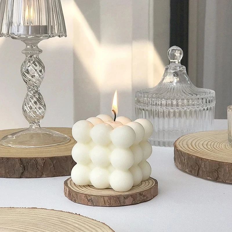 Glass Candlesticks Bubble Candles Cube Beans Candles Candles Home Decoration Candles Incense Candles Home Use and Gifts Christmas at The Beach Candle