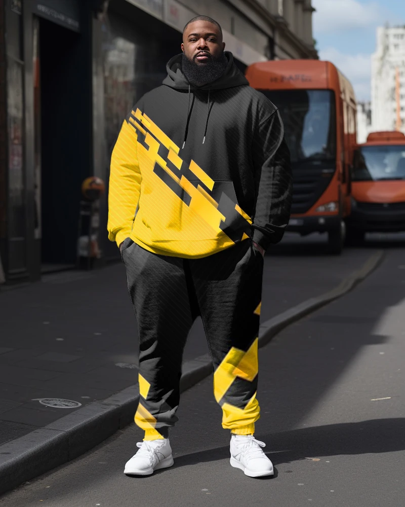 Biggmans Hooded Sweater Two Piece Sets for Men's Clothing Ace of Spades Poker Hip Hop Fashion Comfortable Big Plus Size Suit