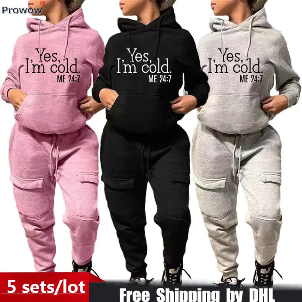 

2023 Fall Winter Sport Suit Women Tracksuit Casual Letter Print 2 Piece Set Loose Long Sleeve Hoodies Pant Outfit Wholesale 8888