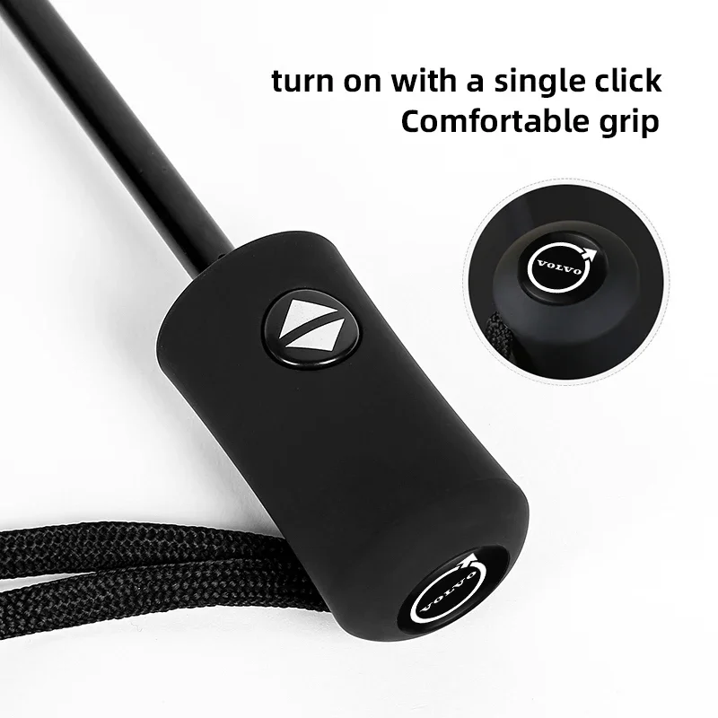 스티어링 커버 자동차 우산 블랙 고무 자외선 차단제 볼보 XC40 XC60 S용 특수 자동 롱 핸들 접이식 우산 스티커