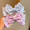 Lolita Girl Bow Hair Clips Headwear Hairpins Hair Accessories Pink Claw Hair Clip Sweetg Srtyle Kawaii Hair Accesorios Jk Clips