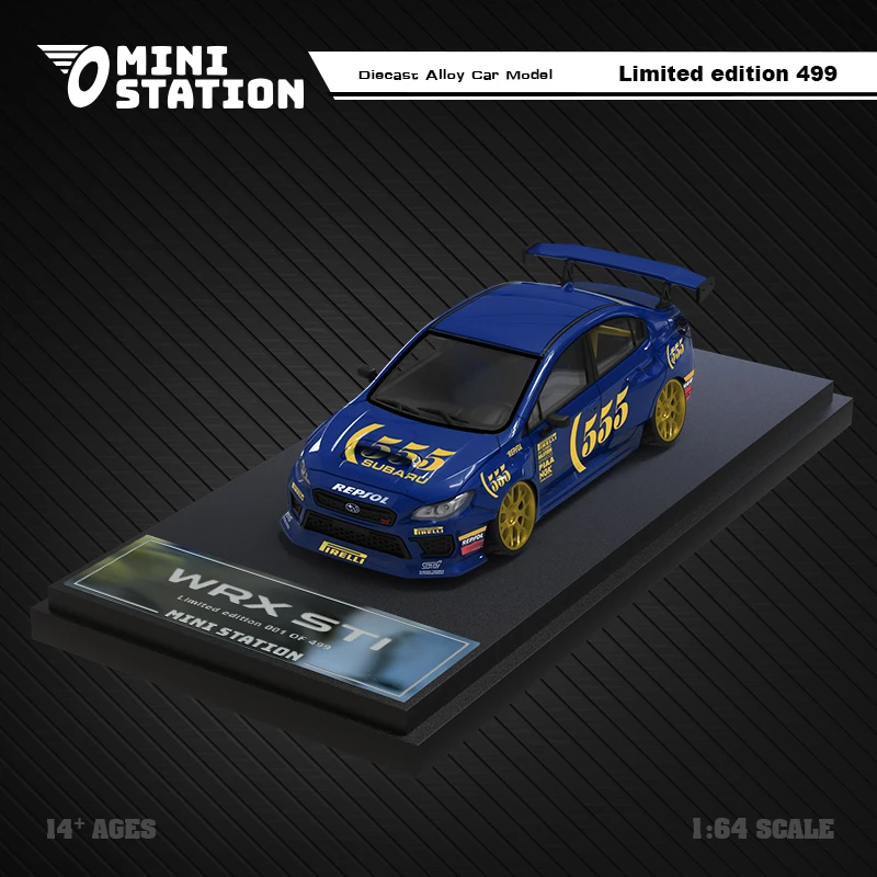 

Мини-станция 1:64 WRX STi Rally 555 Livery Blue, литая модель автомобиля