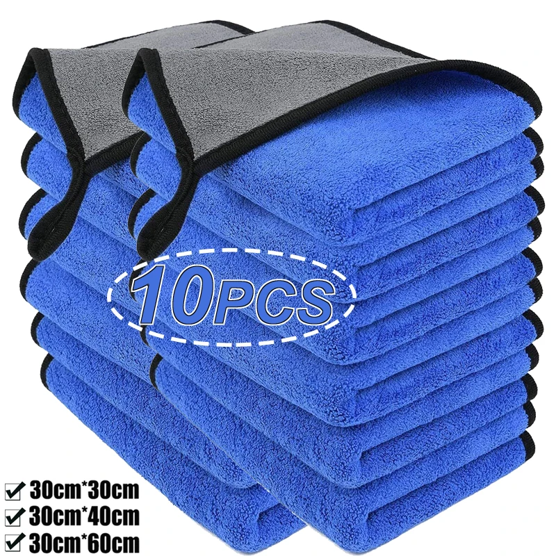 Kit De Limpieza Para Coche - 2 Toallas Y 2 Mitones De Microfibra, Alta Absorción, Sin Rayar
