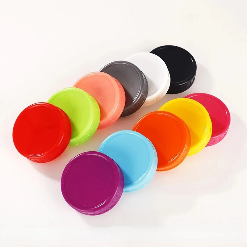 

10PCS Plastic Mason Jar Lids 86mm 70mm Compatible Ball Kerr Brands Reusable Leak-proof Sealing Silicone Lids Kitchen Accessories