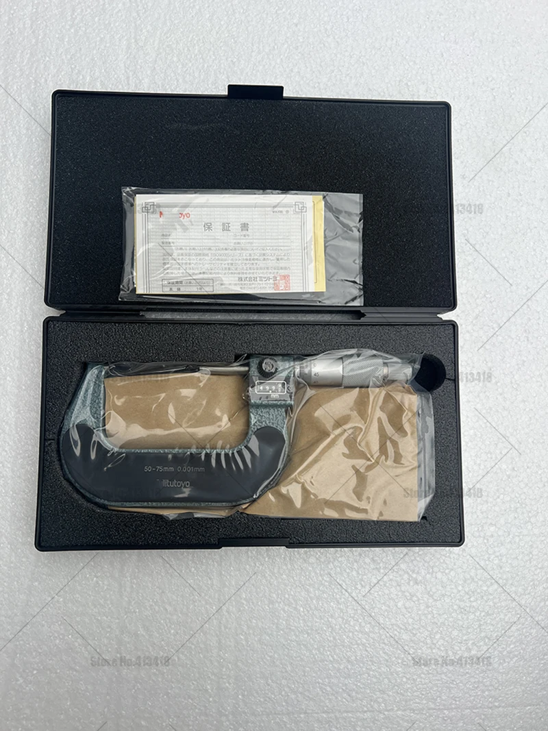 일본산 디지털 외경 마이크로미터 0.01mm 0-25mm 25-50 50-75 75-100mm M810 카바이드 페이스 래칫 스톱 장착으로 일정한 측정을 제공