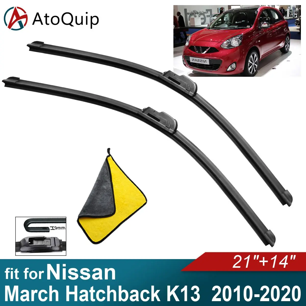 

Car Windshield Wiper Blades Fit For Nissan March Hatchback K13 Wiper Blades Soft Rubber Auto Front Windscreen