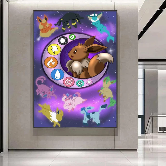 Abstract Pokemon Eeveelutions Poster Eevee Umbreon Leafeon Canvas Painting  Japanese Anime Wall Art Prints Living Room Decor - AliExpress