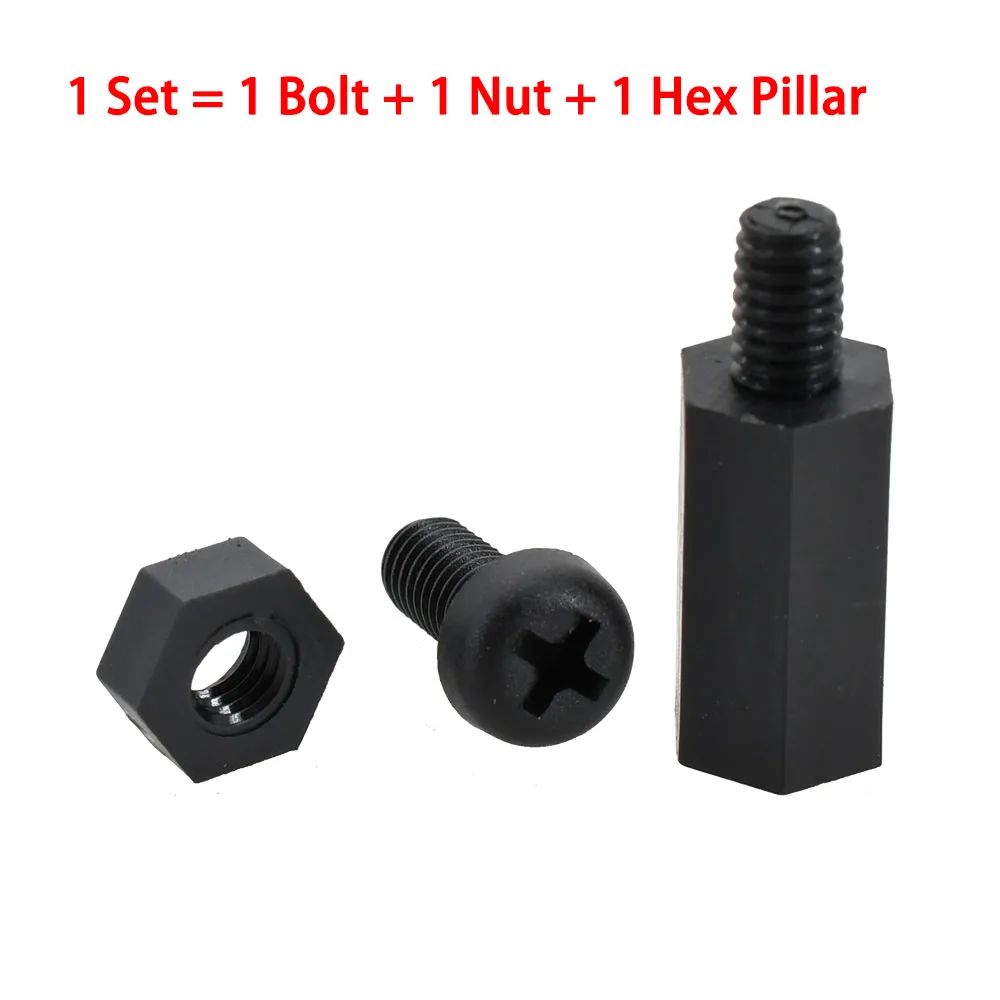 M2 M2.5 M3 M4 Nylon Motherboard Standoff PCB Support Circuit Board Column Rack Pillars Spacer Plastic Hex Screw Bolt and Nut Set