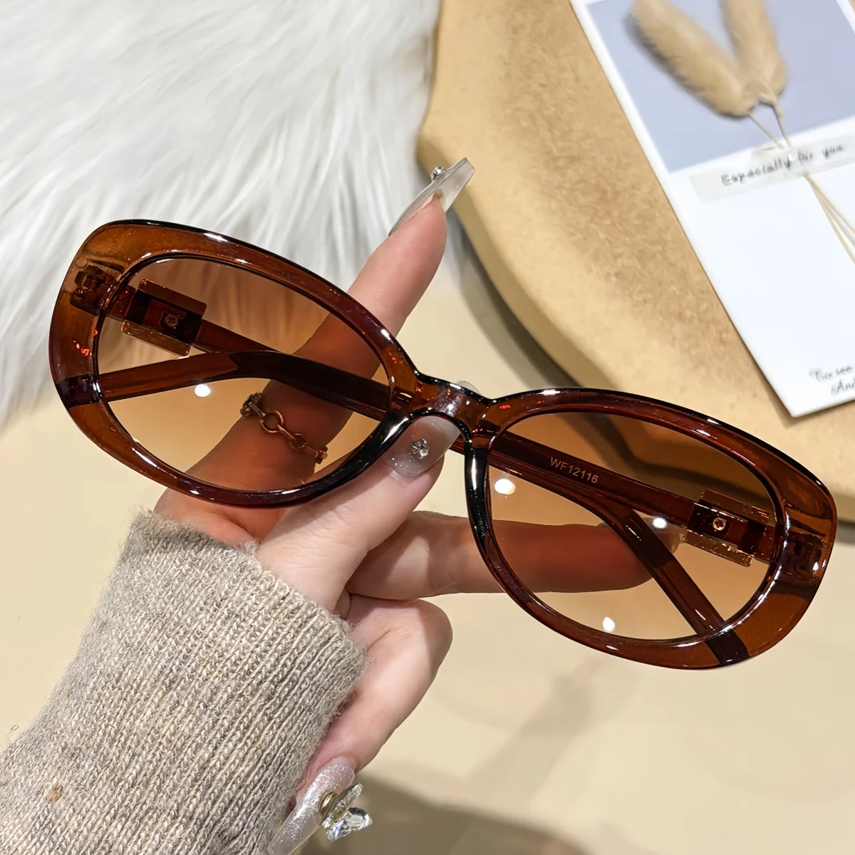 1 Stück europäische und amerikanische Retro-Sonnenbrille für Herren und Damen, trendige vielseitige Sommersonnenschutz und UV-Schutz fr – Detail 7