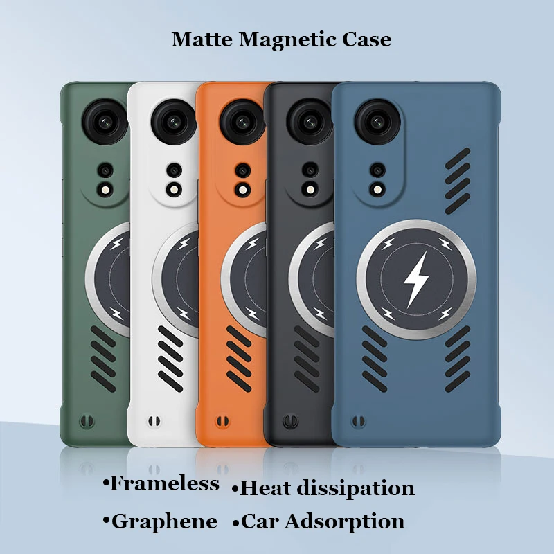 Frameless Graphene Heat dissipation Magnetic PC Case For Oppo A1 Pro Magsafing Wireless Charging Shell Cover_voghion.com