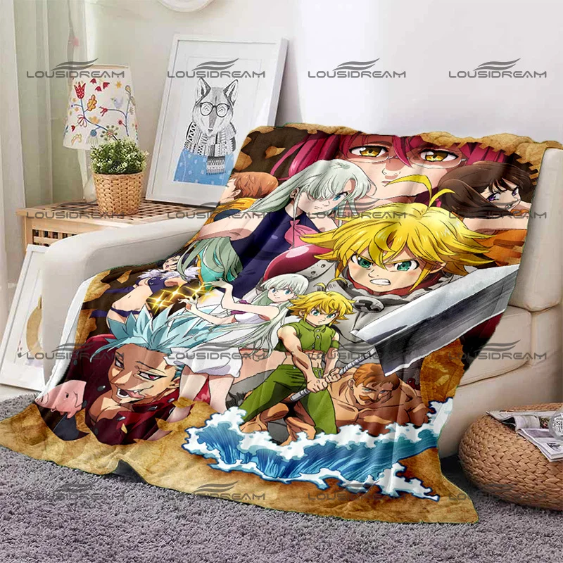 

Cartoon Character Blanket The Seven Deadly Sins Pattern Blanket Air Conditioning Quilt Portable Home Travel Office Blanket