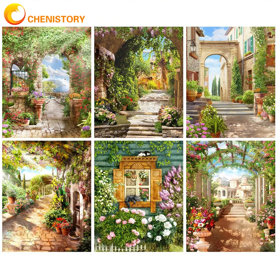 

CHENISTORY Frame DIY Painting By Numbers Scenery Modern HandPainted Oil Painting Unique Gift For Children Home Wall Decor