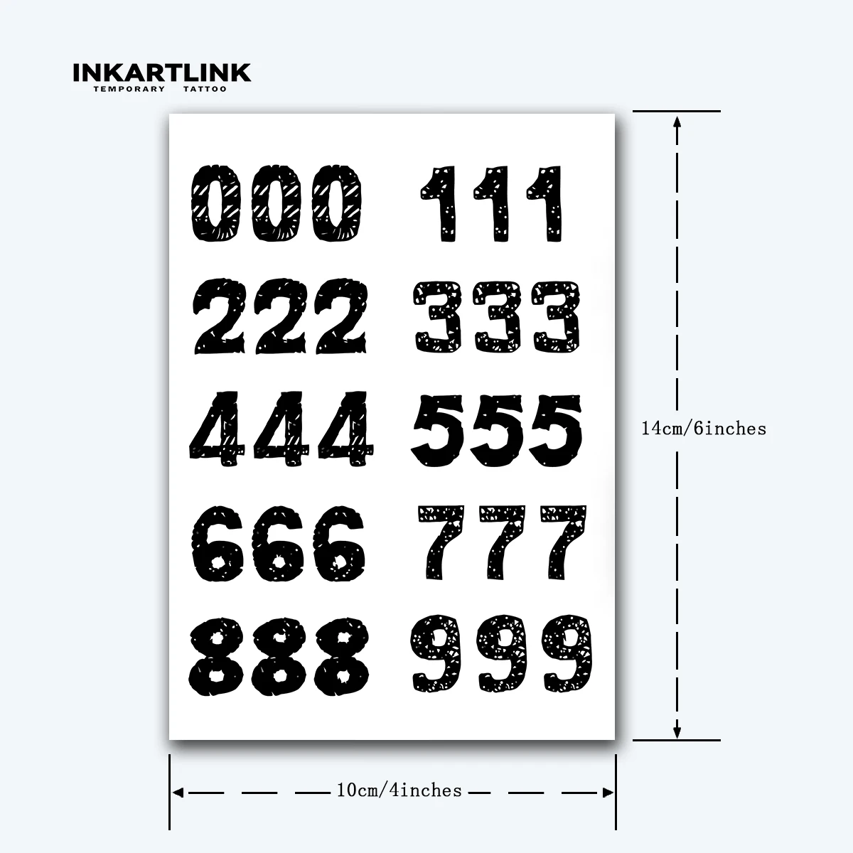 Tattoo Sticker Digital Number temporary waterproof magic lasts 15 days fake semi permanent
