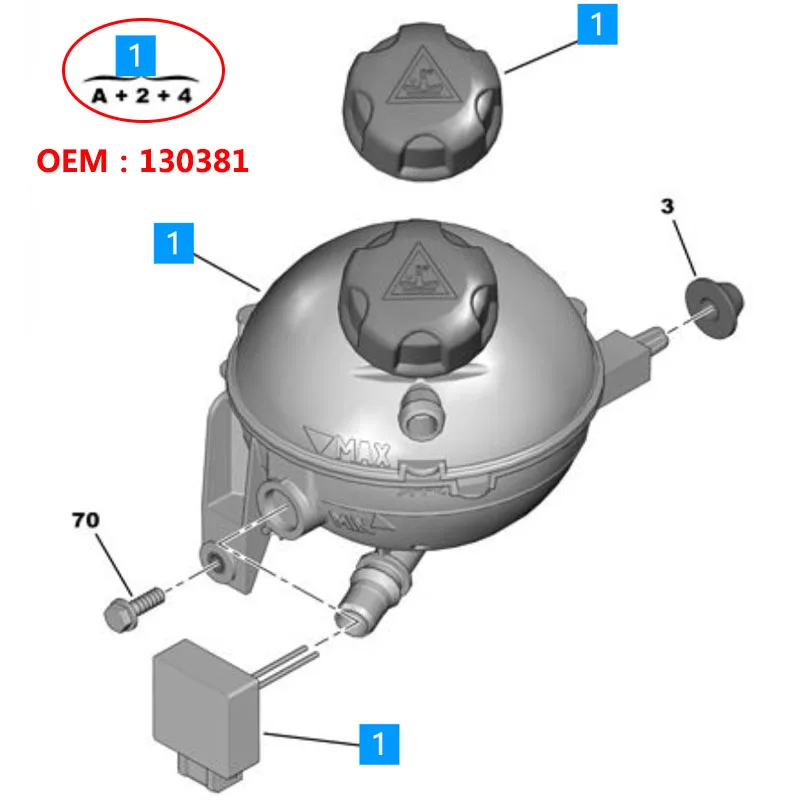 130381 For Peugeot 3008 508 5008 Citroen C4 Picasso DS5 Original new engine degassing tank,antifreeze kettle antifreeze tank