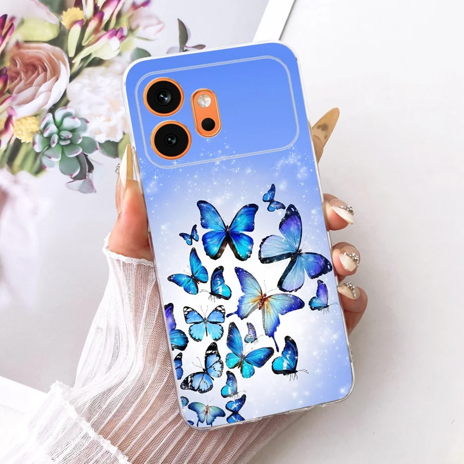 Cute Cat & Peacock Painted Soft Slim Phone Case - Artistic Protective Cover