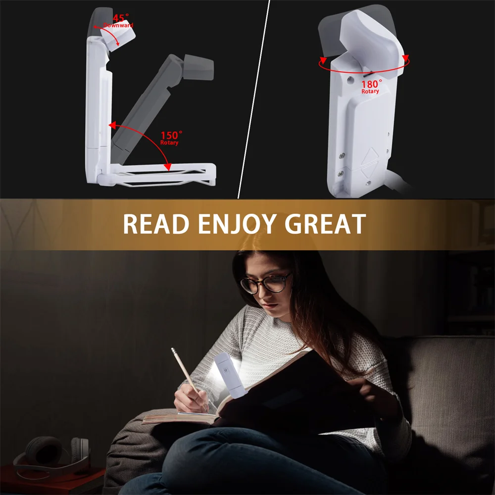USB Rechargeable Book Light Brightness Adjustable Clip Bookmark Light Led Book Lamp Night Read Lamp For Kids Bedroom Read