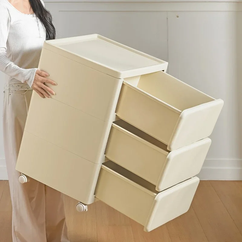 Thickened Drawer Storage Cabinet,Multi-Layer Organizer for Room,Gap-Fitting Five-Layer Drawer Unit,Bedroom Bedside Cabinet