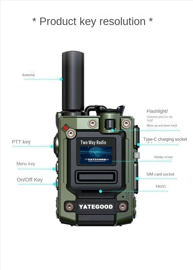 YATEGOOD G3000 Walkie Talkie No distance limit Intercom Long standby Portable More than 6000KM 4G 5G 4
