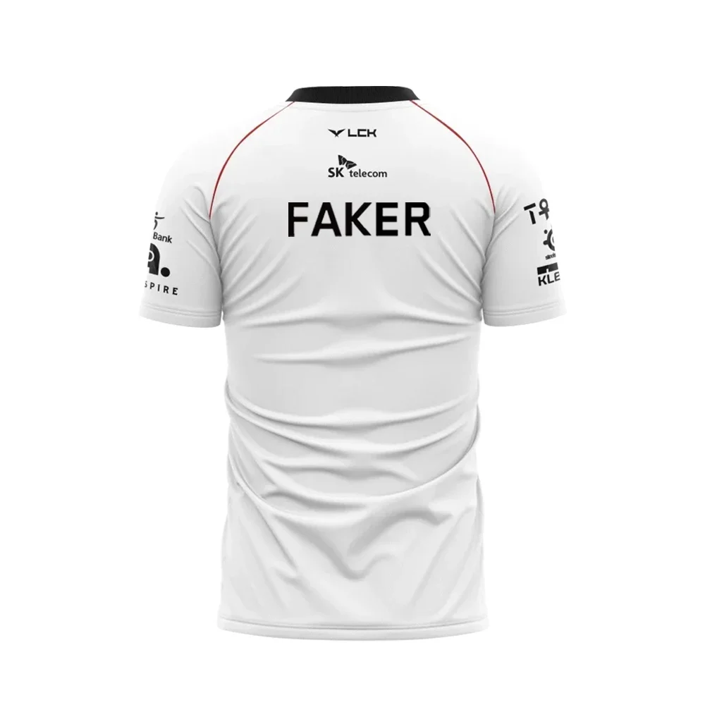 2026 T1 Championship Fünf-Sterne-Gedenk-Teamtrikot E-Sports Weltmeisterschafts-Trikot T-Shirt LOL Faker ZOFGK Gold-Print-Oberteil – Detail 5