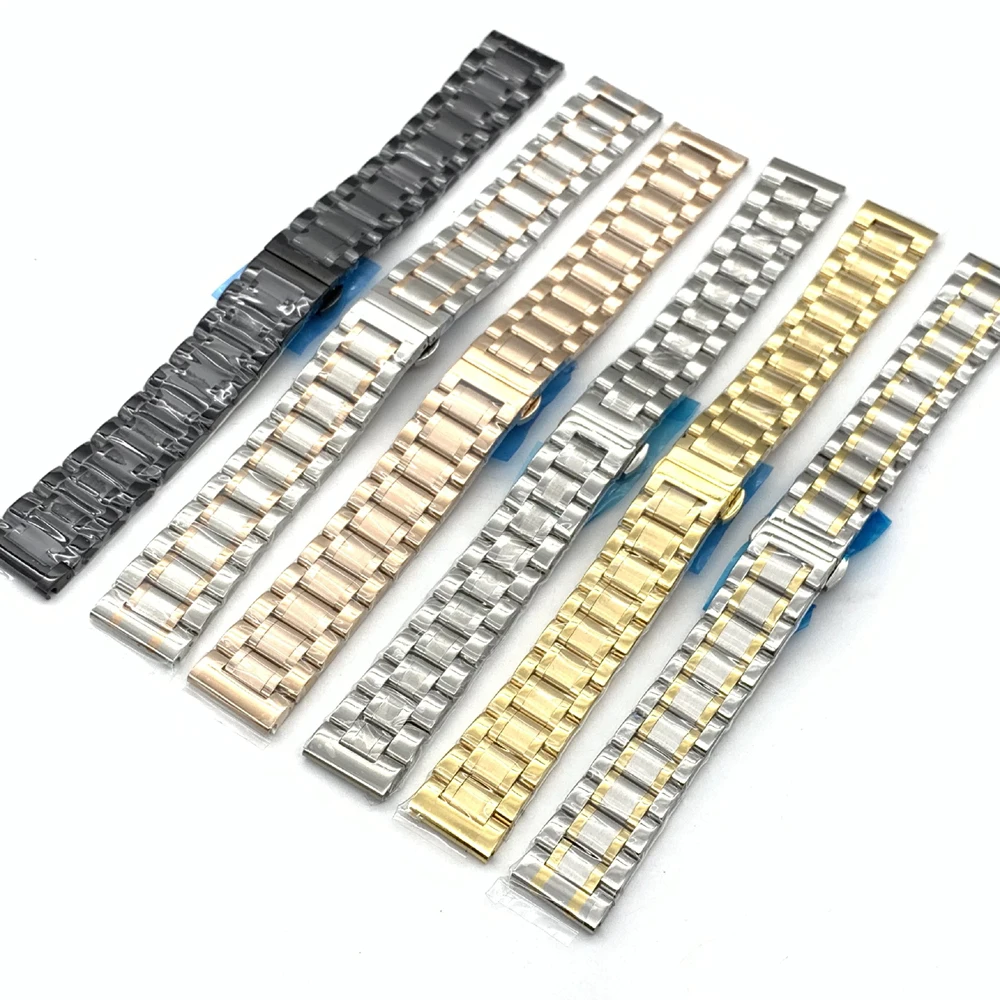 Universal Solid Stainless Steel Watch Band - Adjustable Metal Wristband Bracelet