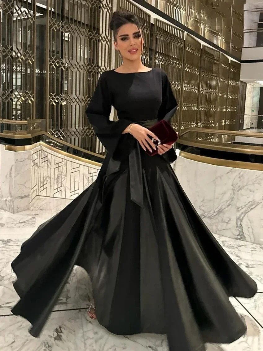 

Scoggins Dress Elegant Vintage Simple Black Ruffle Sexy A-Line Customized Formal Occasion Prom Dress Evening Party Gowns