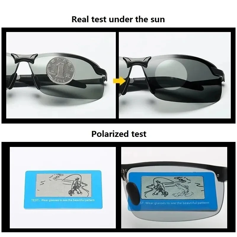 Photochromic Sunglasses Men Photochromic Polarized Sunglasses Driving Fishing
