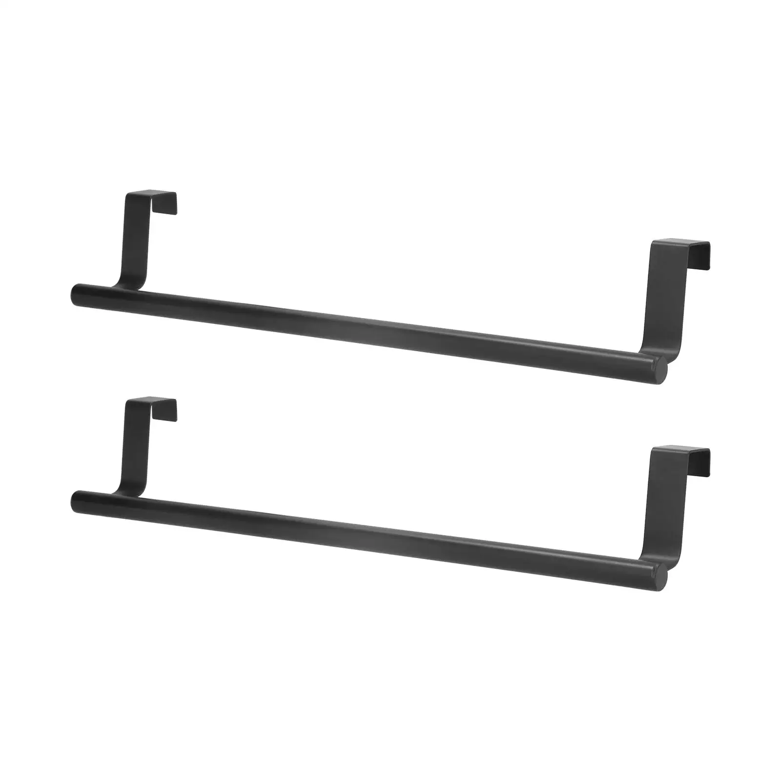 2pcs 23cm 36cm Black Hangable Towel Rack Punch-Free Over Cabinet Door Holder for home Hotel Storage