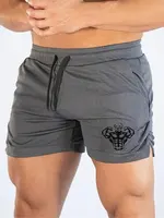 Men's Bull Head Pattern Sports Shorts with Drawstrings - Quick-Drying and Breathable, Suitable for Running and Training, Casual and Outdoor Wear, Patterns, Fitness, Sports Style, Beach Occasions, Sports Occasions, Football Party Occasions, Beach Party Occasions, Regular Version, Spring/Summer 1