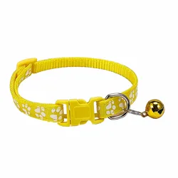 Universal Adjustable Pet Collar with Cute Pattern - Sturdy and Durable Design (Yellow)