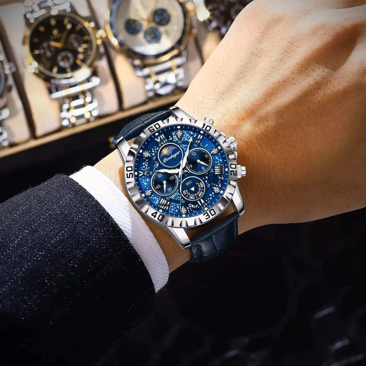 High Quality Watch For Men Sport Quartz Man Wristwatch Waterproof Luminous Chronograph Leather Men's Watches Male Reloj_voghion.com