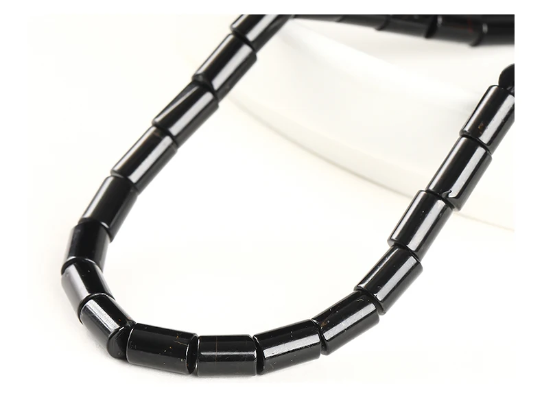 6x9mm Natürliche Schwarze Turmalin Zylinder Form Perle Lose Spacer Rohr Perle für Schmuck Machen Diy Halskette Armband zubehör – Detail 9