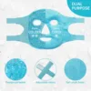 Cooling Ice Face Eye Mask for Reducing Puffiness, ,Hot/Cold Pack with Soft Plush Backing (Blue(1* Eye Mask+1*Face Mask)) 5