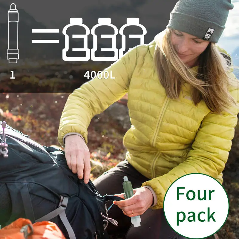 Filterwell Camping Water Filter Straw Carbon Survival Puribag Filter Pond Water Purifier Outdoor Tourism for Potable Drinking
