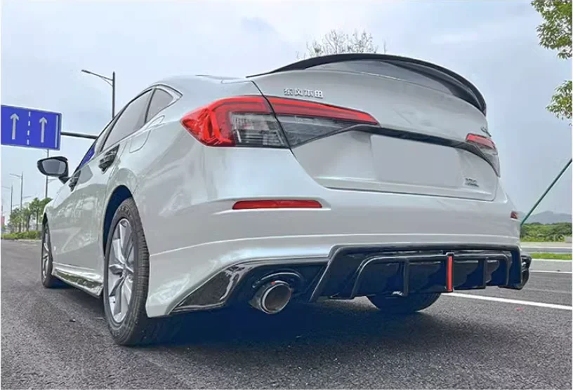 For Honda Civic Sedan 11th 2022 2023 2024 ABS Bumper Front Lip Rear Trunk Diffuser Spoiler Side Skirt Body Kit