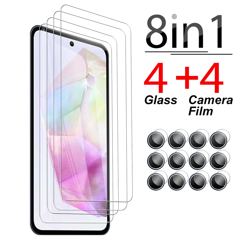 

8in1 Clear tempered glass For Samsung Galaxy A35 5G samsun A 35 35a protective glass sansunga35 6.6 inches Lens Screen Protector
