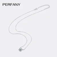 PERFANY 1-5 Carat Moissanite Necklace for Women S925 Pure Silver Diamond Classic Four Claw Pendant Wedding Jewelry 5