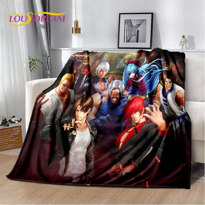 King of Fighters 레트로 게임 게이머 부드러운 봉제 담요, 플란넬 담요, 거실 침실 침대 소파 피크닉 커버