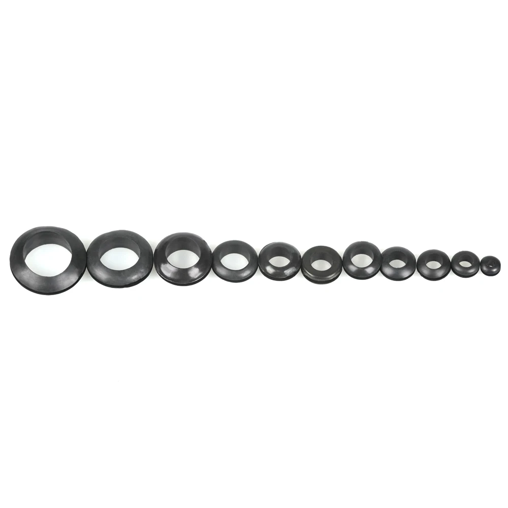 Description Picture 5 of item125pcs Rubber Grommet Protective Coil Double-sided Black Rubber Firewall Hole Plug Retaining Ring Car Electrical Wire Gasket
