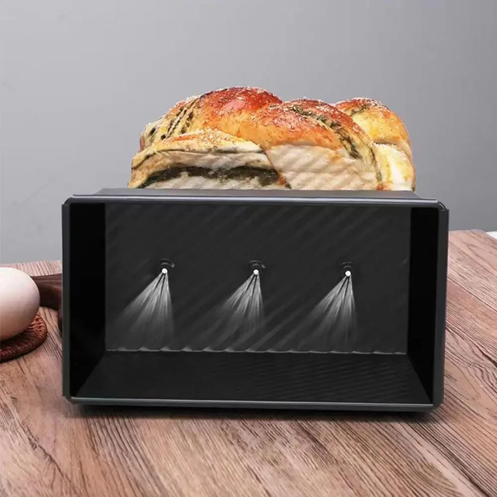Kitchen Mold Cake Bread Pan with Lid Non-stick Bread Pan Rectangular Aluminized Steel Durable Bread Cake Toast Box Mold