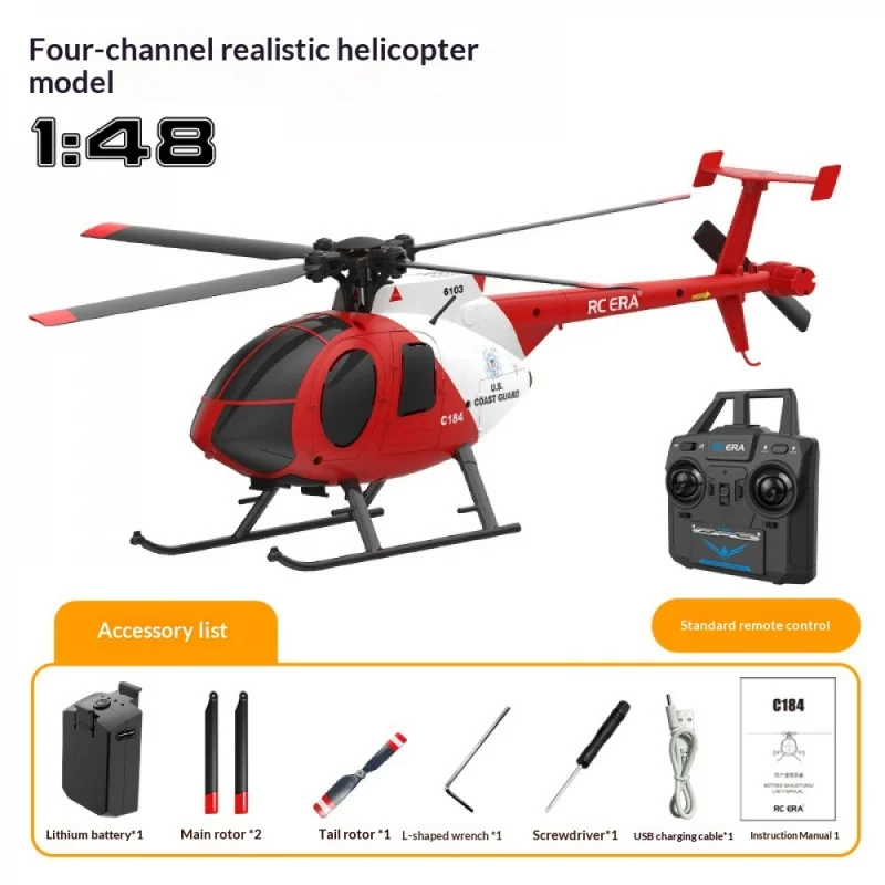 RC ERA C184 Four-Way Single Propeller Helicopter No Flaps Fixed-Altitude Version with Optical Flow Positioning Realistic RC Heli - 6