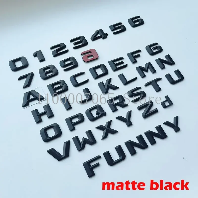 Car Emblem Car Logo 2.3cm DIY 2015 Sharp Letters Numbers 0-9 A-Z ABS Emblem A200 C300 for Mercedes Benz Full Series Car Trunk Nameplate Logo Sticker