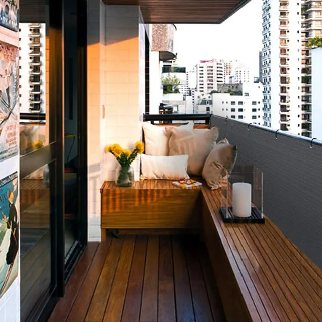 Erkély Adatvédelmi Képernyő Borítója Napsütés Nettó Szellőztetés Napfény Árnyék Uv Védelmi Erkélyháló Háló A Kerti Terasz Kerítéshez - Image 4