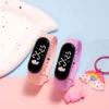 50pcs/lot Luminous LED Electronic Touch Kids Watch Heart Design Students Boys Girls Gift Waterproof Watches  For Wholesale 4