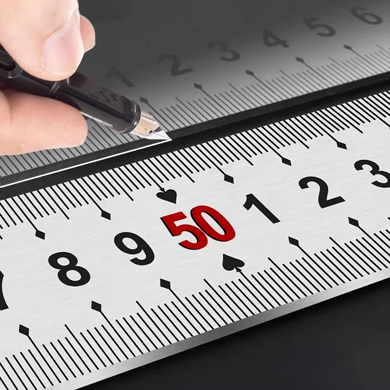 Double Side Scale Stainless Steel Metal Straight Ruler Measuring Tools Precision Measuring Tool for Students Painting Stationery stainless steel ruler drawing ruler straight ruler