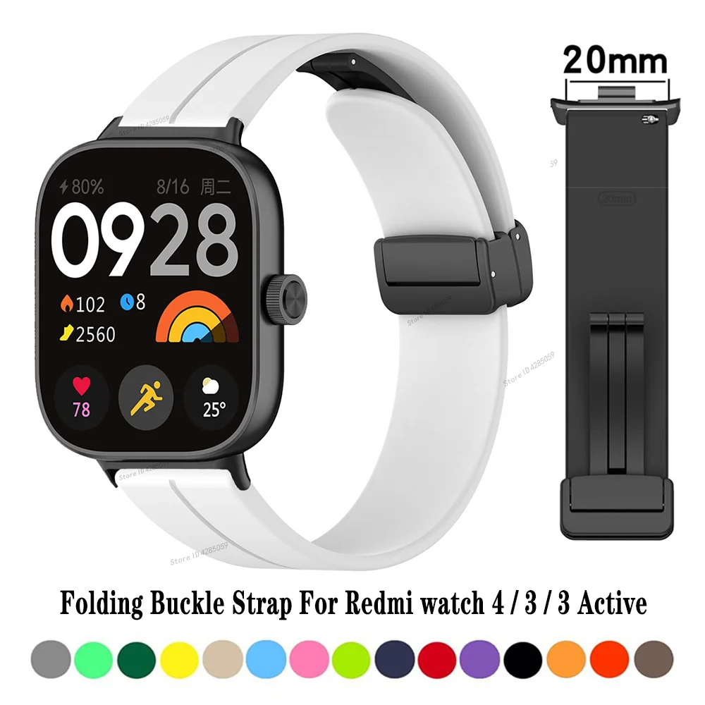 

Магнитный складной ремешок с пряжкой для Redmi Watch 4, ремешок для часов, браслет для Xiaomi Redmi Watch 3/3, активный ремешок для часов, аксессуары