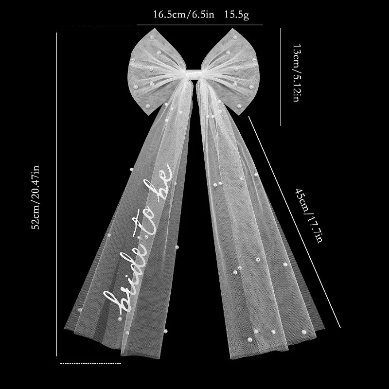 Sposa per essere velo con fiocco - addio al nubilato, eventi nuziali, design con fiocco in tulle, accessorio romantico ed elegante memorabile - immagine 3