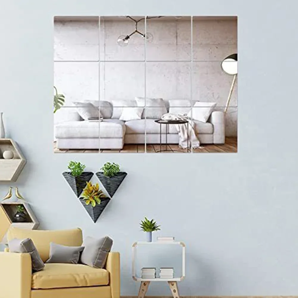 Acrylic Flexible Mirror Sheets 20X20cm Self Adhesive Mirror Tiles