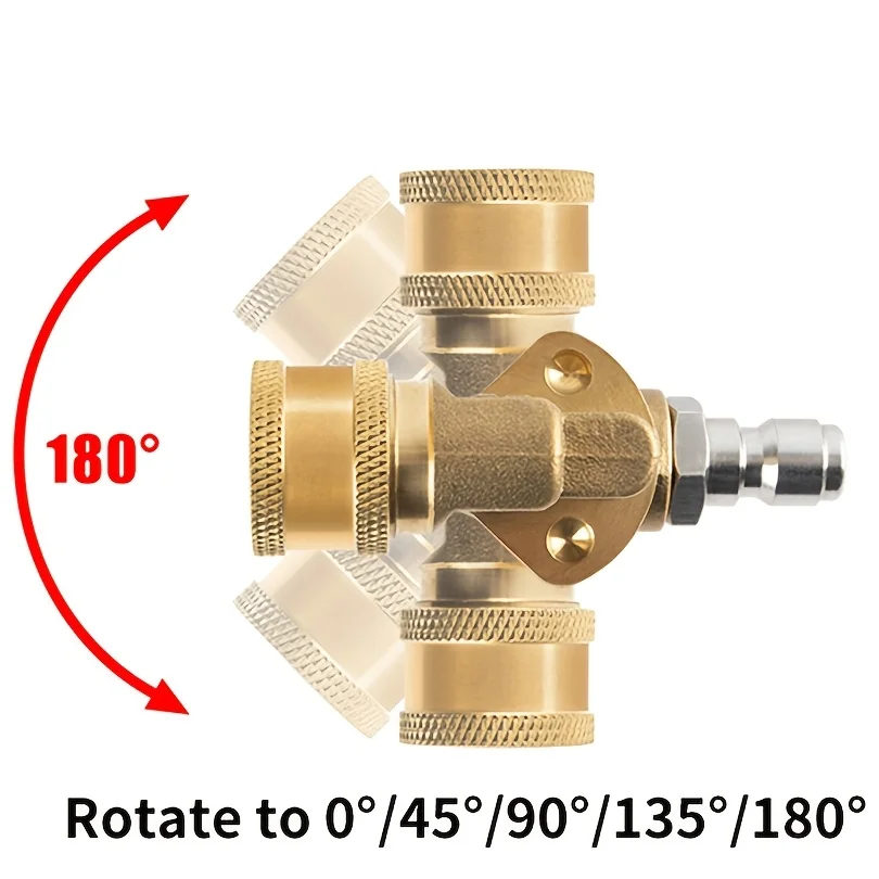 4500PSI High-Pressure Rotating Nozzle, 5 Adjustable Angles, Brass Quick Connect, 180° Rotation for Tight Spaces & Cleaning 3